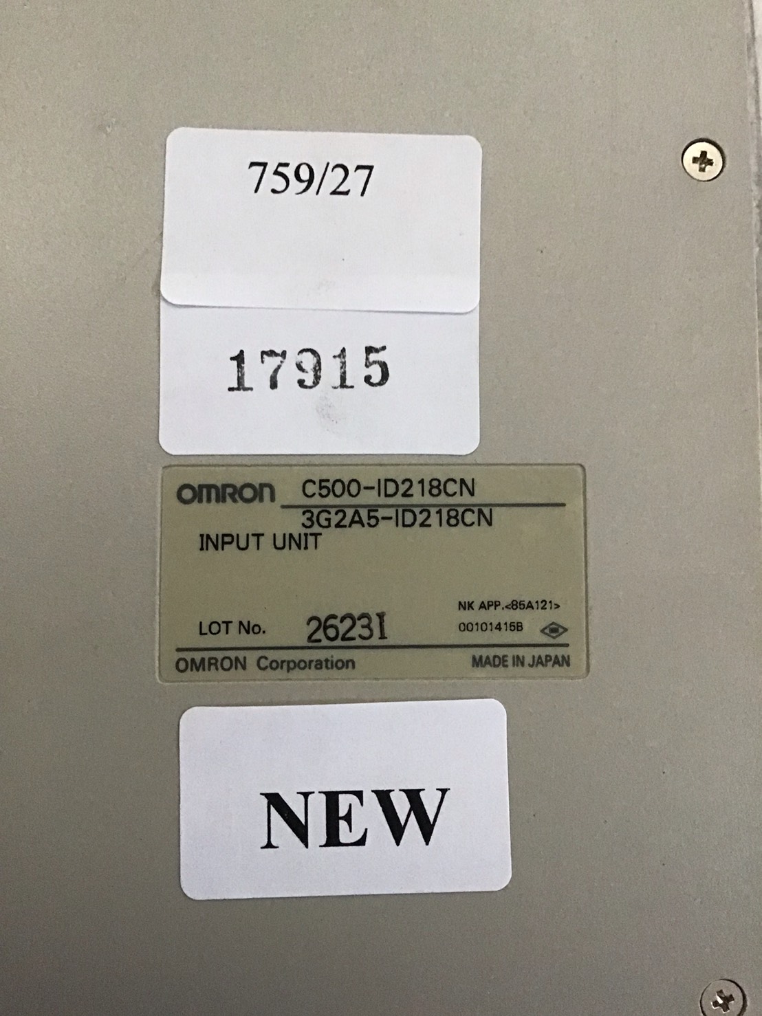 PLC " OMRON " MODEL : C500-ID218CN