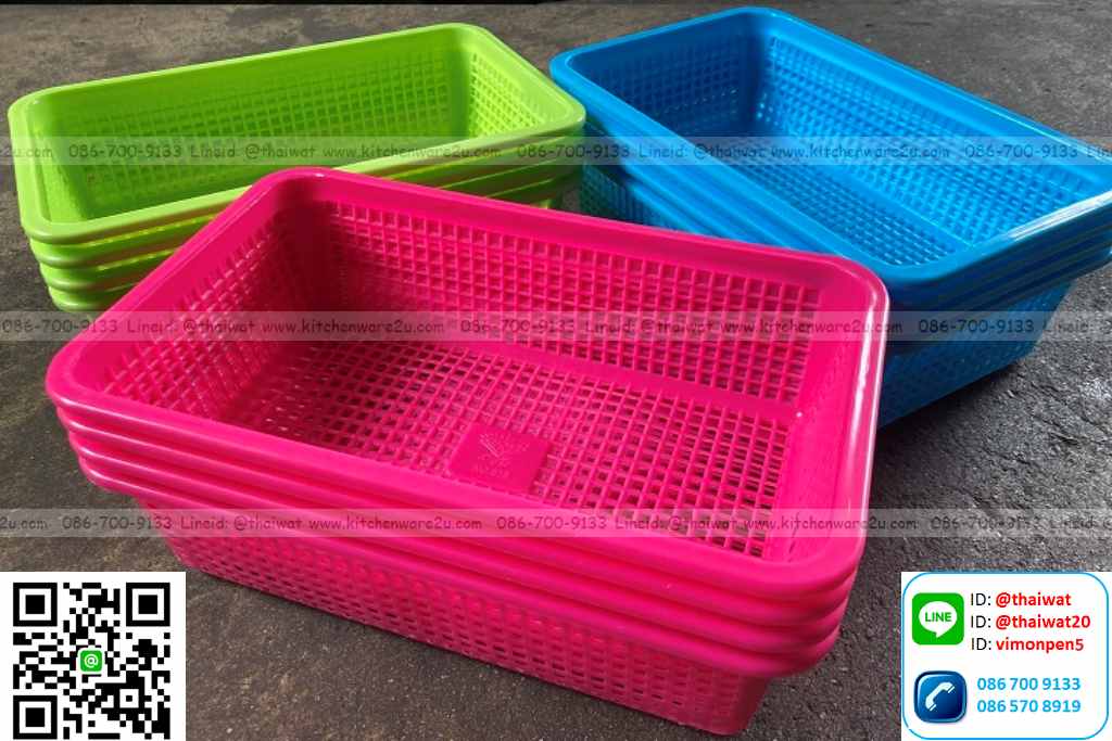 P10649 ตะแกรงเหลี่ยม (14*23*6 cm) สีหวาน ราคาส่งต่อ 1 โหล:12 ใบ