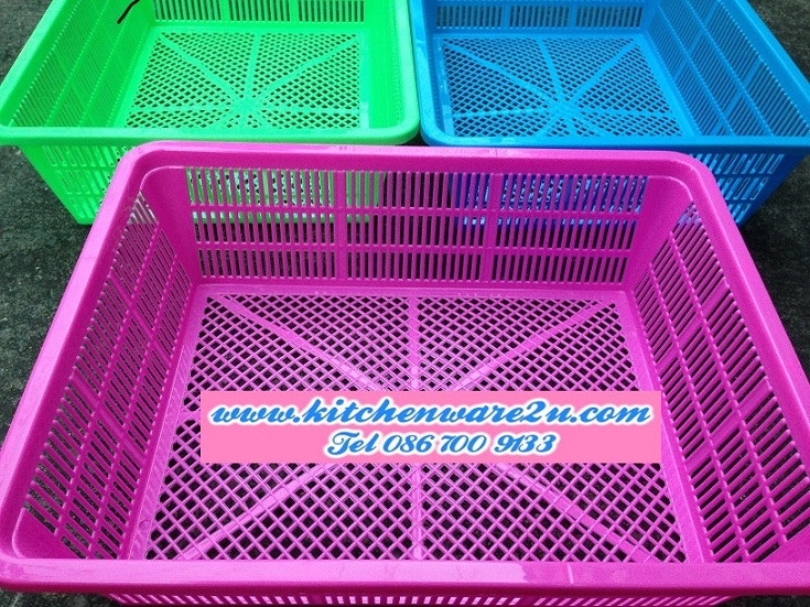 P07498 ตะแกรงเหลี่ยมใหญ่ (35*45*12.3 cm) สีหวาน ขายดี No.7036 (ราคาส่งต่อ 1 โหล: 12 ใบ)