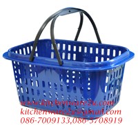 P00295 ตะกร้าช๊อปปิ้ง หูหิ้ว (35*46*22 cm) (ราคาส่งต่อ 1 โหล : 12 ใบ )