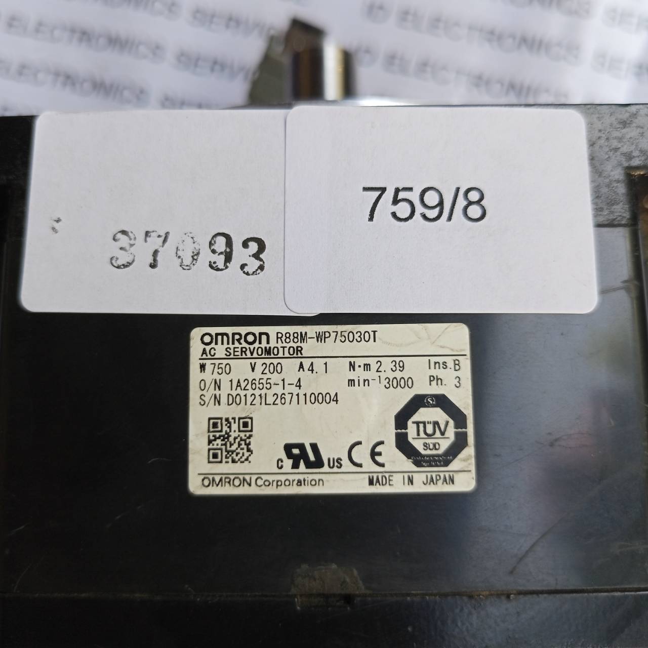 จำหน่าย ซ่อม SERVO MOTOR OMRON R88M-WP75030T