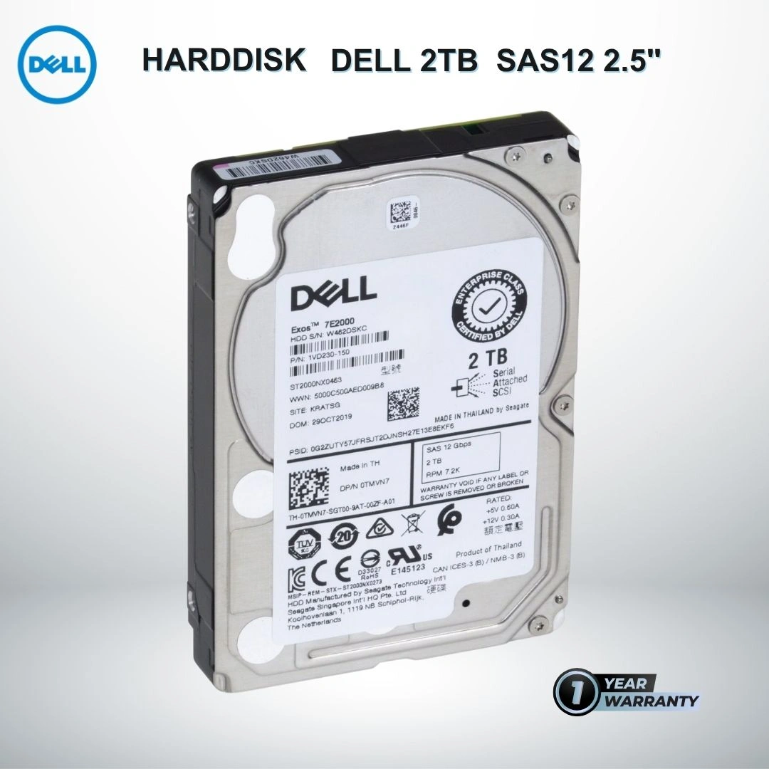 Harddisk Dell 2TB SAS12 2.5" สำหรับ Dell PowerVault ME4024