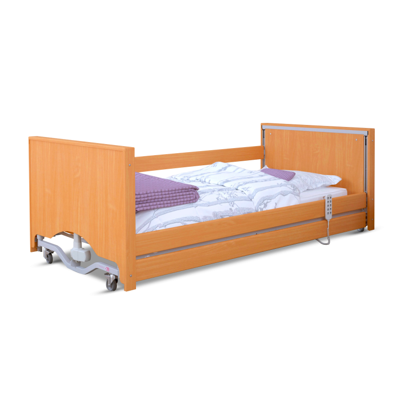 ชุดสุดคุ้ม G เตียงผู้ป่วยไฟฟ้า Taurus 2 Lux/Low ปรับระดับเตียงได้ต่ำสุด 19 ซม. นำเข้าจากประเทศโปแลนด์ + พร้อมที่นอนโฟมป้องกันแผลกดทับ FUNKE นำเข้าจากเยอรมนี + ชุดผ้าปูที่นอน ผ้ายาง + โต๊ะไม้รับประทานอาหารบนเตียง