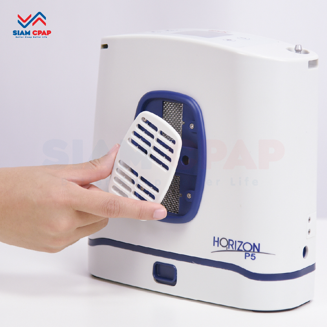 แบตเตอรี่ 3 ก้อน เครื่องผลิตออกซิเจนพกพา Horizon P5 Made in France ประกันศูนย์ไทย 3 ปี [รุ่นใหม่เสียงเงียบ]