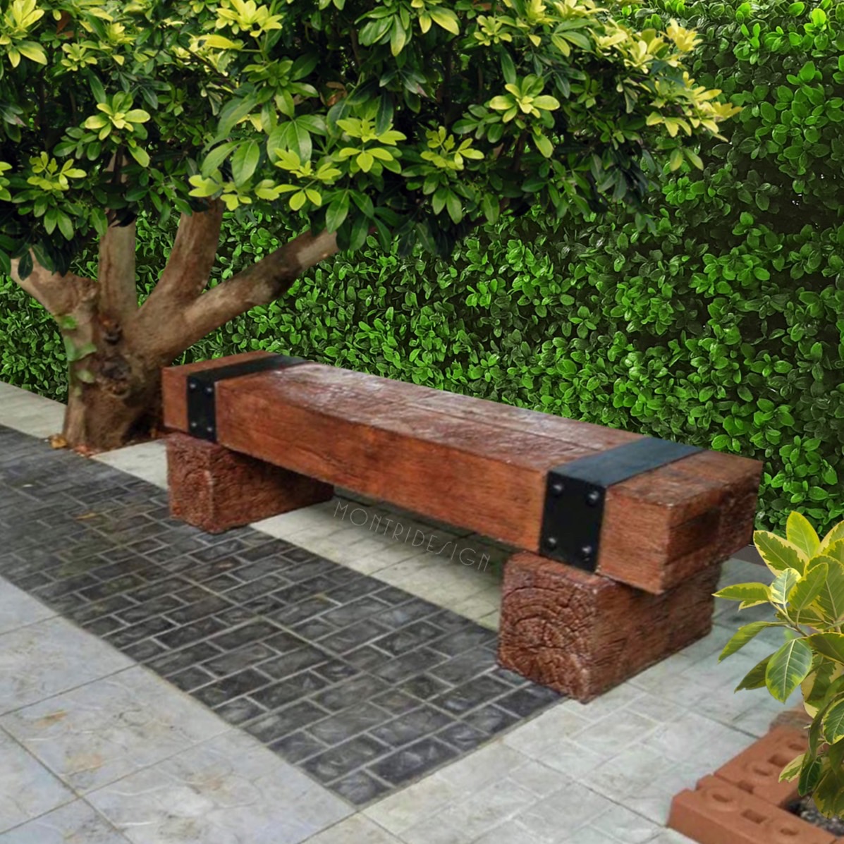 เก้าอี้สนาม ม้านั่งสนามในสวน เก้าอี้แต่งสวน รุ่น เนเจอร์07 ยาว 180 cm.