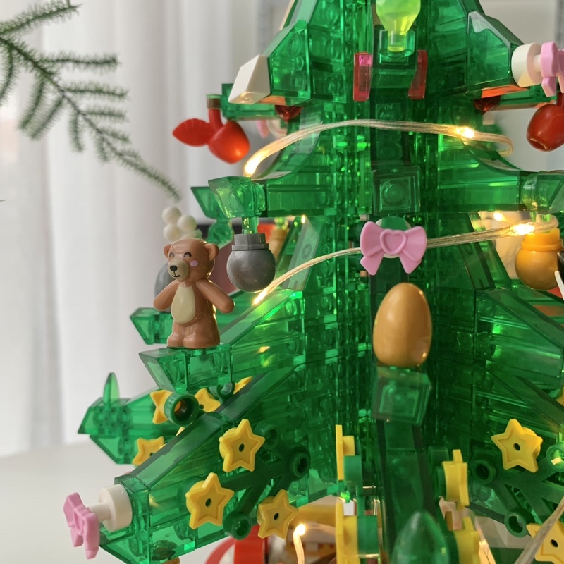 [พร้อมส่ง] Jnihouse : Christmas Tree Music Box (Transparent green) ตัวต่อต้นคริสต์มาส