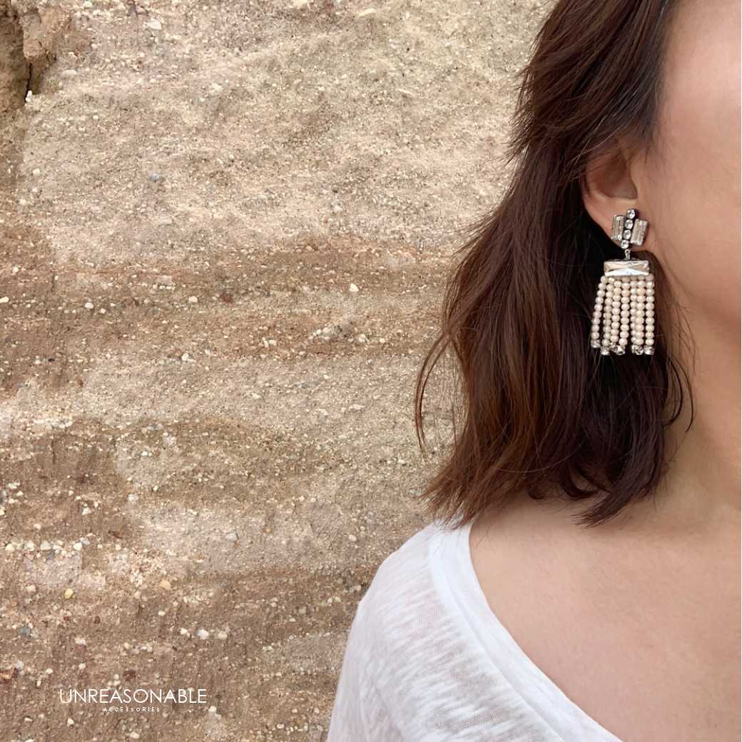 ต่างหู ต่างหูคลิป ต่างหูก้านเงินแท้ น้ำหนักเบา สวยใส่สบาย UA0548-03 Unreasonable Accessories