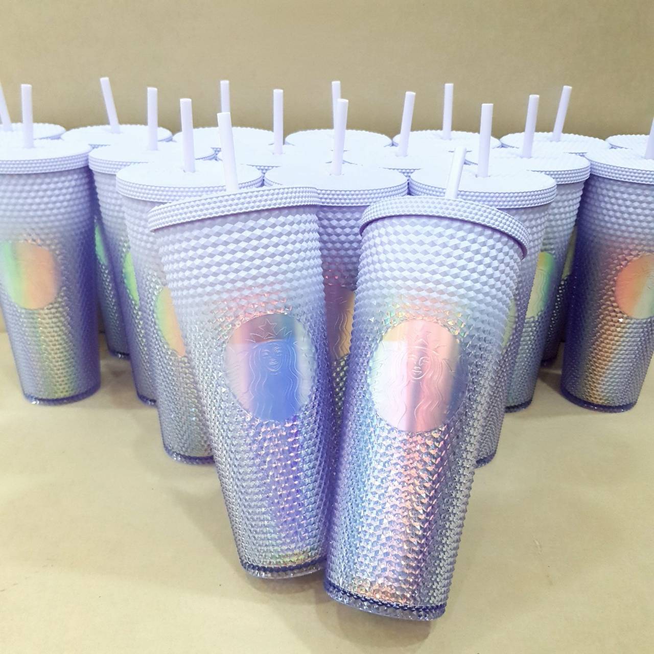 แก้วหนาม Starbucks holiday 2022 Logo Cold Cup Tumbler Bumpy Purple 710 ml