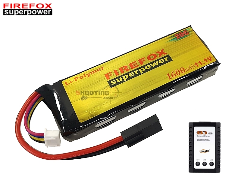 Set แบตลิโพ Firefox 20c 1600mAh 11.1v พร้อมเครื่องชาร์จ B3