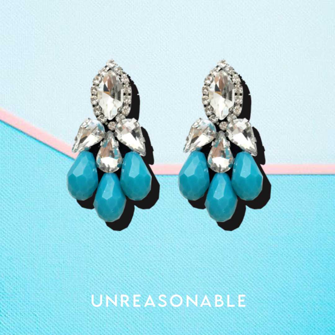 ต่างหู Turquoise ต่างหูคลิป ต่างหูก้านเงินแท้ น้ำหนักเบา สวยใส่สบาย UA0467-04 Unreasonable Accessories