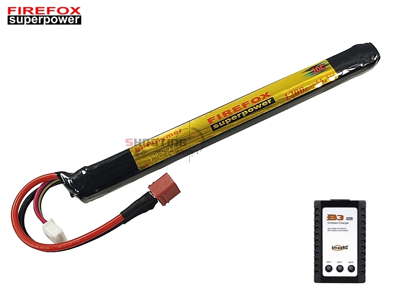 Set แบตลิโพ Firefox 20c 1200mAh 11.1v (สำหรับAK) พร้อมเครื่องชาร์จ B3