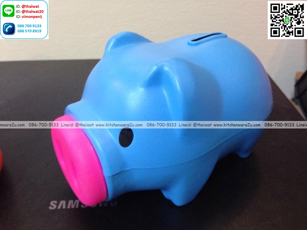 P12395 กระปุกออมสิน หมู ถุงตาข่าย (8*9*17 cm) (ราคาส่งต่อ 1 โหล: 12 ตัว)