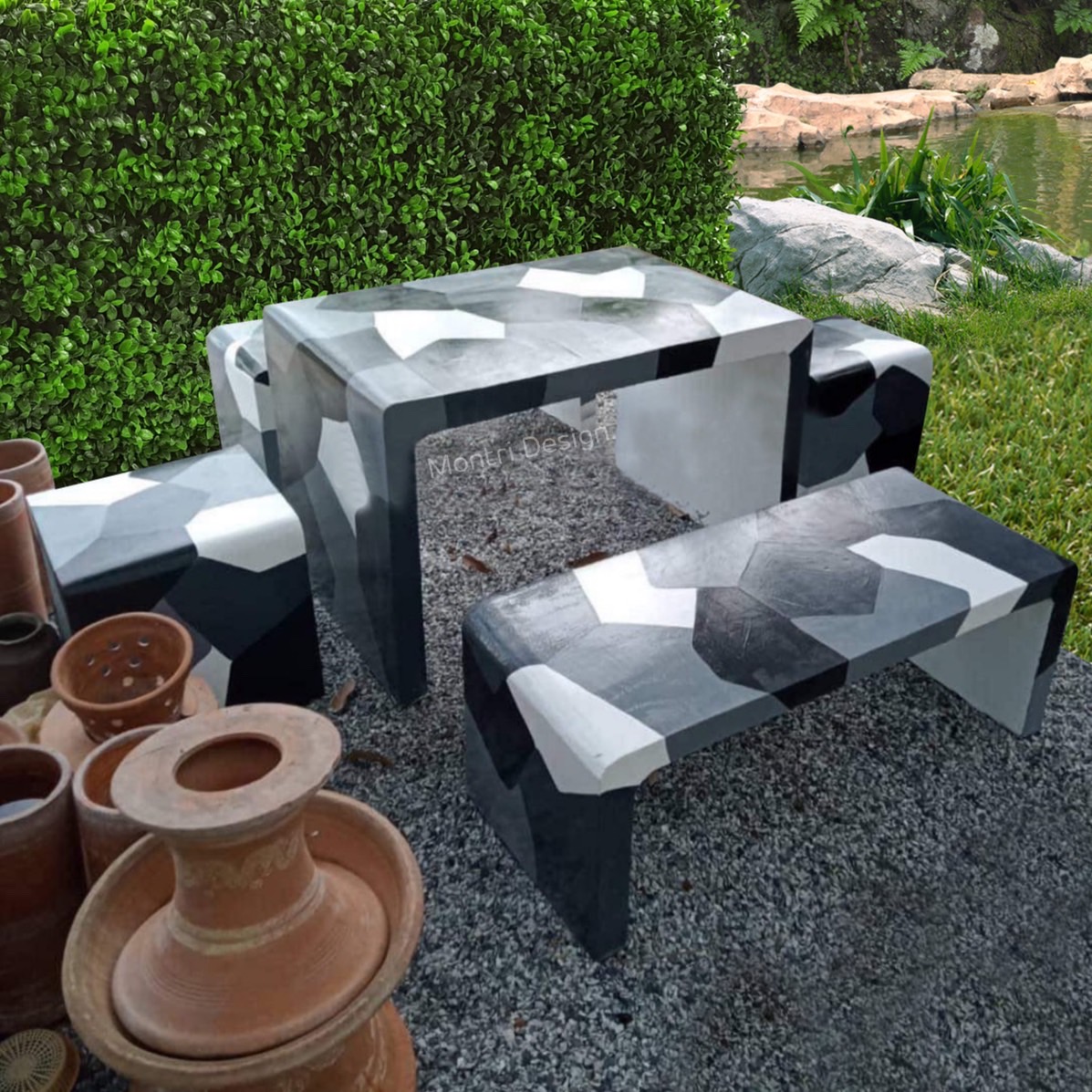 เก้าอี้ปูนซีเมนต์สไตล์ลอฟท์ รุ่น BigLoft Soldier ชุดโต๊ะลอฟท์