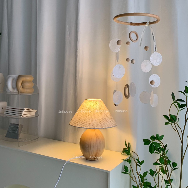 [พร้อมส่ง] Jnihouse : Wooden Table Lamp โคมไฟฐานไฟ