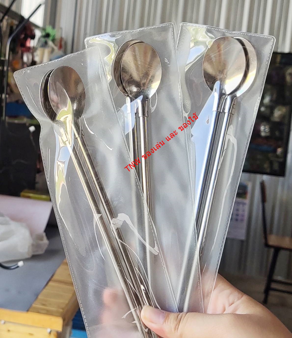 ช้อน+หลอด ช้อนหลอดสแตนเลส