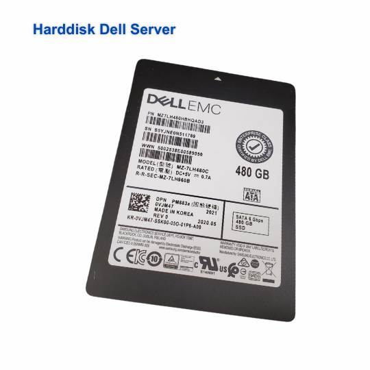 Harddisk Server Dell SSD 480GB SATA 6Gbps 2.5" ใหม่ ราคาพิเศษ พร้อมส่ง สำหรับ Dell PowerEdge R740 T330 T440 R520 R530