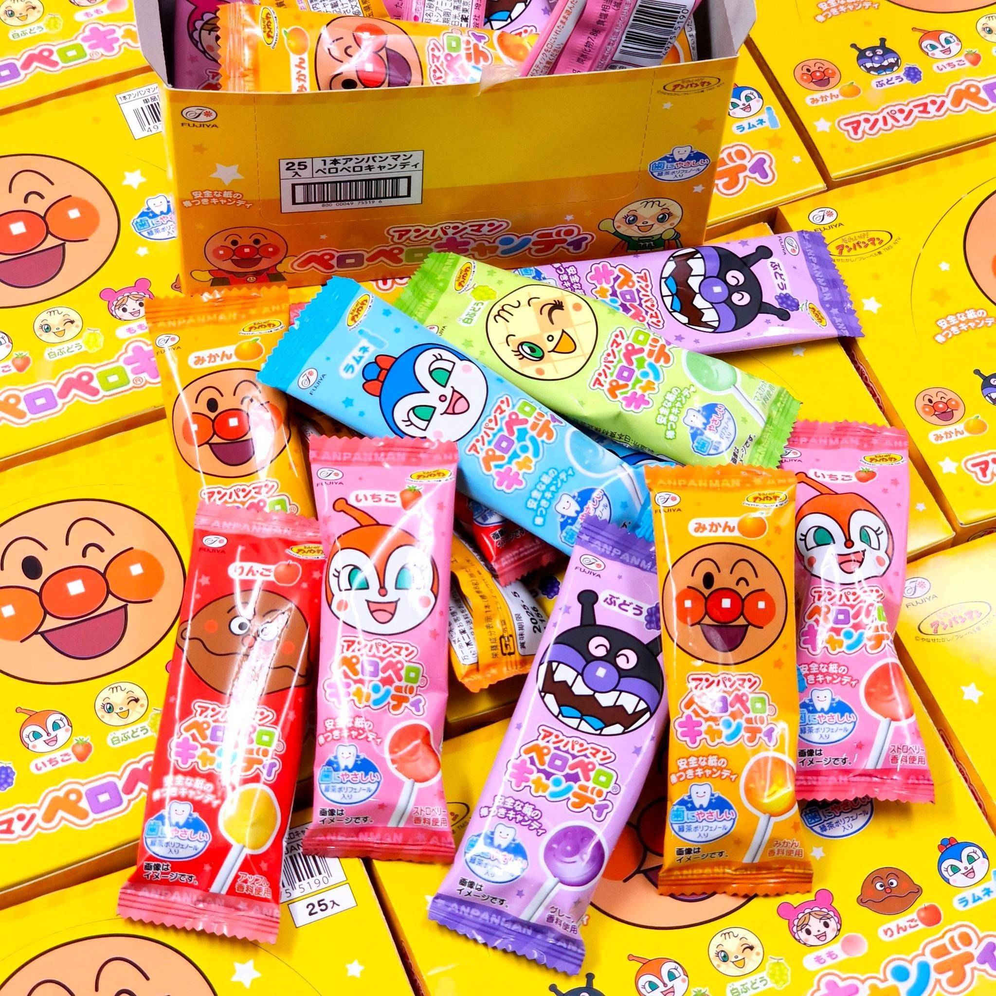 ขนมเด็กญี่ปุ่น อมยิ้ม Anpanman (อันปังแมน) ป้องกันฟันผุ บรรจุ 25 ซอง (คละรส)