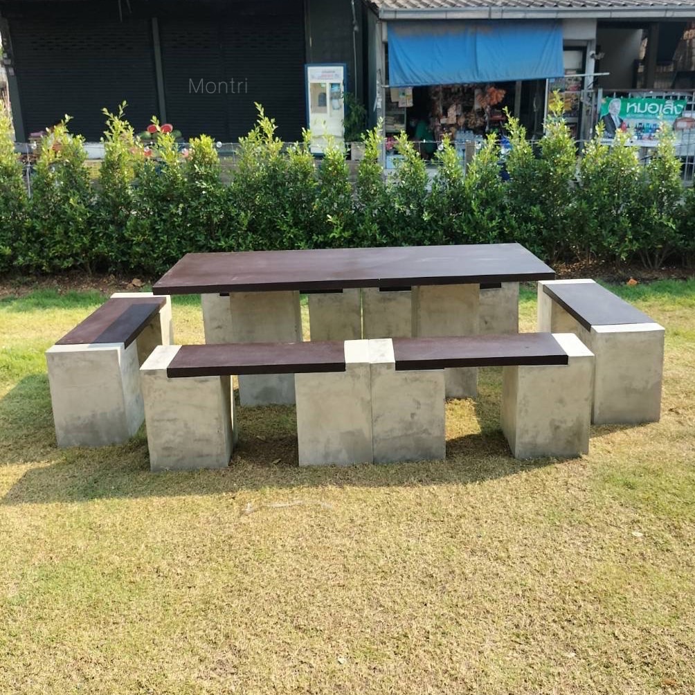 โต๊ะสนาม สไตล์โมเดิร์น ชุดโต๊ะสนามกลางแจ้ง ชุดโต๊ะสนาม ร้านมนตรีศิลป์ โต๊ะสนามกลางแจ้ง ชุดโต๊ะสนาม ชุด 12 ที่นั่ง ขนาด 180*80 cm.