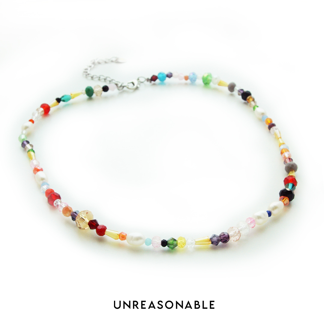 สร้อยคอลูกปัด Crystal พร้อมมุกแท้ UA0892-01 Unreasonable Accessories