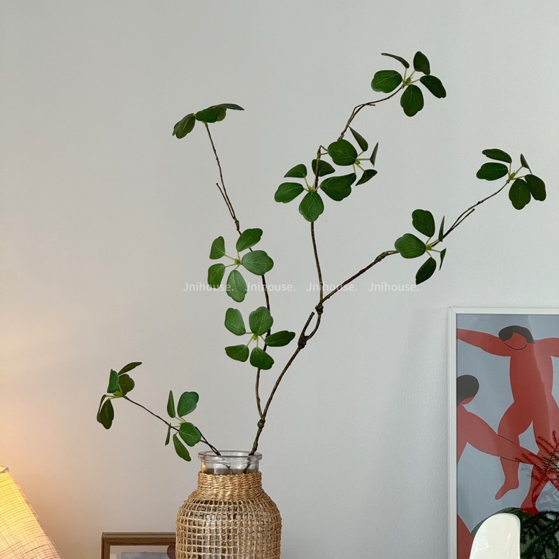 [พร้อมส่ง] Jnihouse : กิ่งไม้ประดิษฐ์ ใบ5แฉก (Green leaves)(Tree)