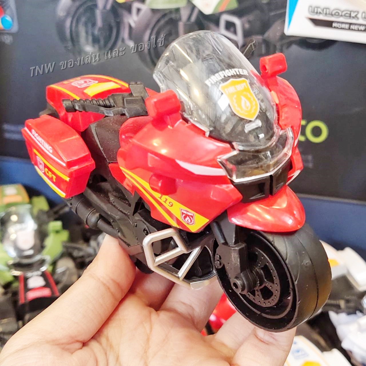 🏍 รถบิ๊กไบค์ของเล่น รถตำรวจ ของเล่นเด็ก รถจำลองอาชีพ เปิดกล่องข้างรถได้ คละสี 🏍