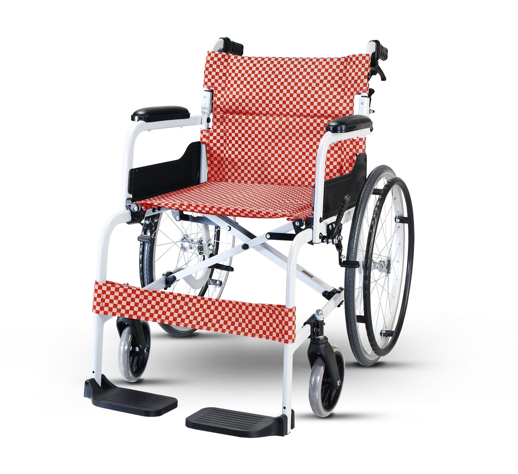 รถเข็นอลูมินัมอัลลอยด์โซม่า รุ่น SOMA 105 (SM-150.5 F22) สีแดง (WheelChair SOMA 150.5 Red F22) ล้อหลังใหญ่ น้ำหนักเบา พกพาสะดวก ของแท้จากศูนย์ไทย รับประกัน 1 ปี