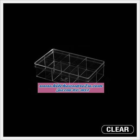 P06601 กล่องเหลี่ยมใส แบ่ง 6 ช่อง (13 x 23 x 5.9 cm) No.6236 (ราคาส่งต่อ 1 โหล: 12 ใบ:เฉลี่ย 75 บต่อใบ)