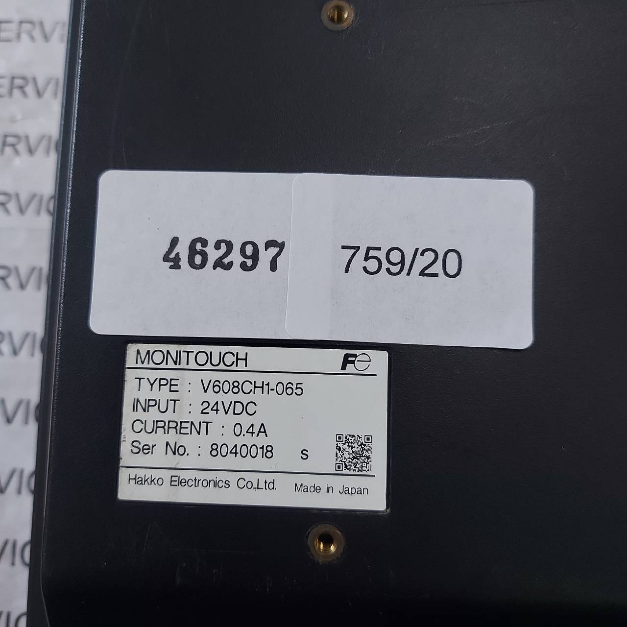 HMI " HAKKO " MODEL : V608CH1-065