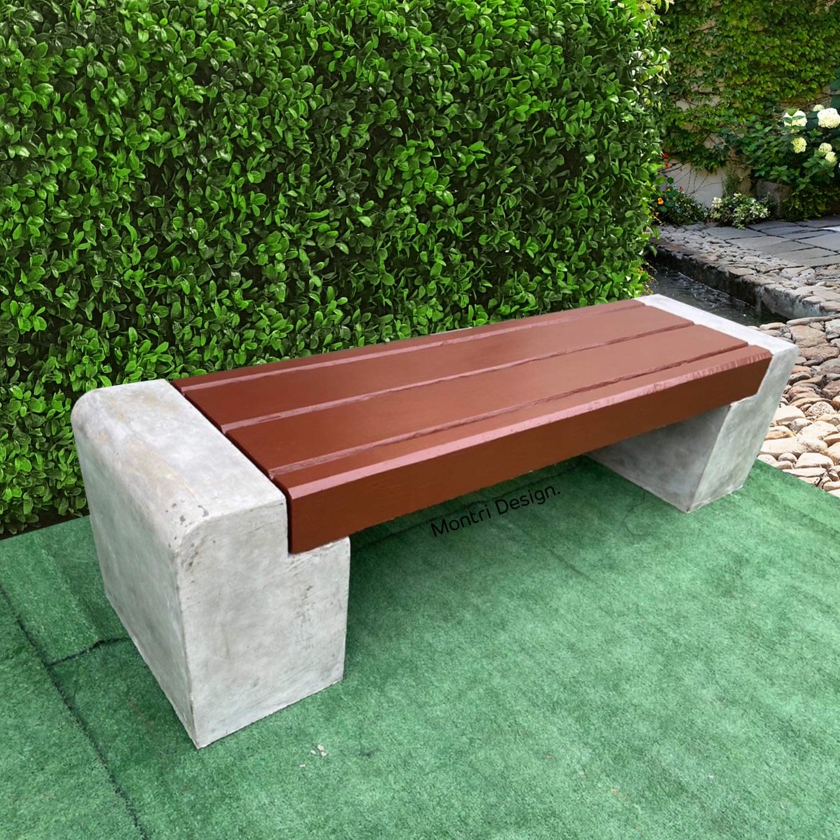 ม้านั่งสนาม เก้าอี้สนาม เก้าอี้คอนกรีต เก้าอี้ปูนเปลือย รุ่น Montridesign 01