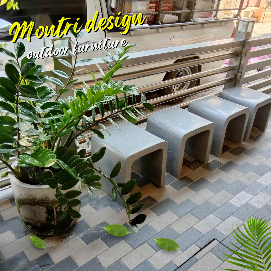 เก้าอี้สนามปูนลอฟท์ ม้านั่งสนามแต่งสวน set 4 ชุด มนตรีศิลป์