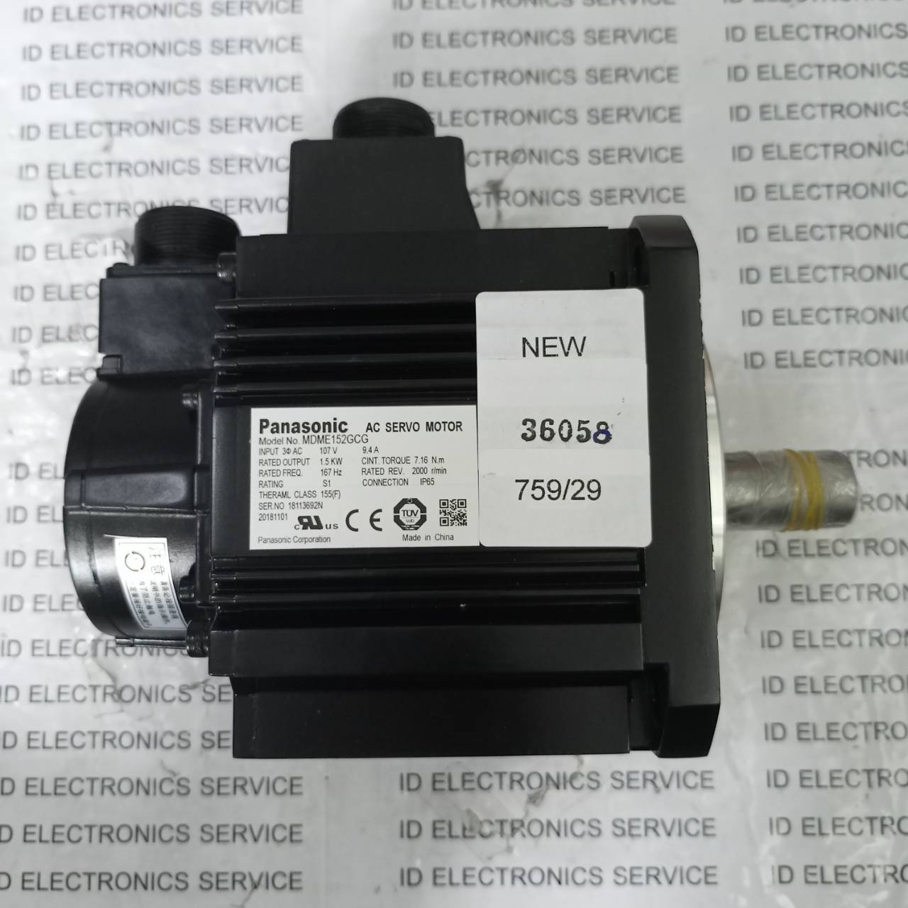 SERVO MOTOR " PANASONIC " MODEL : MDME152GCG