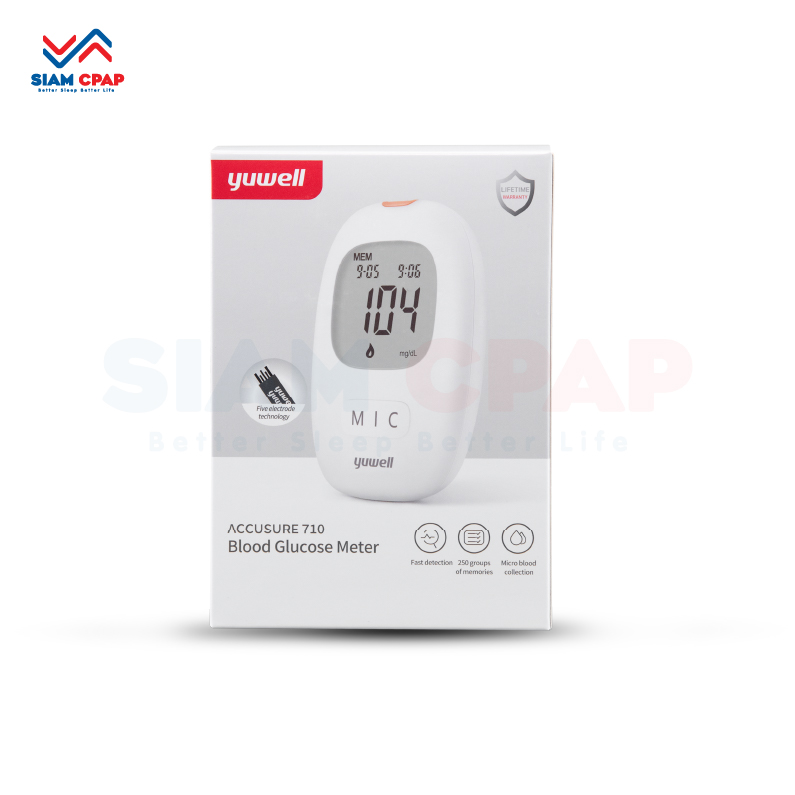 เครื่องตรวจวัดระดับน้ำตาลในเลือด YUWELL Blood Glucose Monitoring System รุ่น 710 ประศูนย์ไทยตลอดอายุการใช้งาน