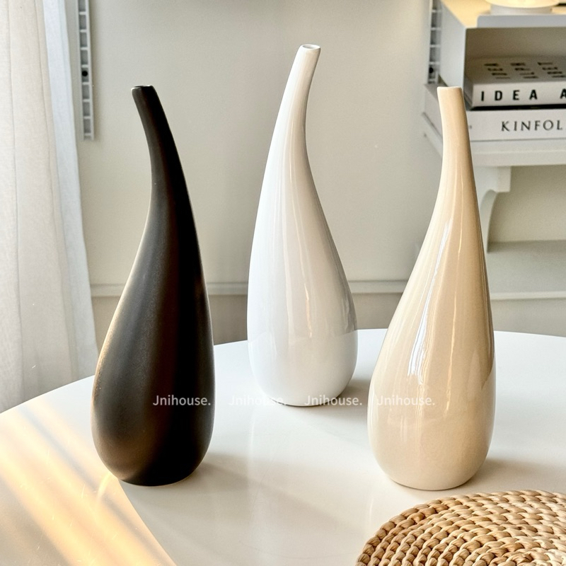 [พร้อมส่ง] Jnihouse : แจกันเซรามิก (ทรงโค้ง) แจกันดอกไม้