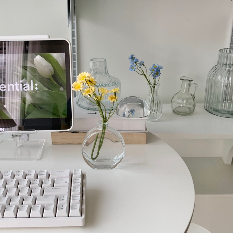 [พร้อมส่ง] Jnihouse : แจกันดอกไม้ แจกันวัสดุแก้ว (ไม่รวมดอกไม้)