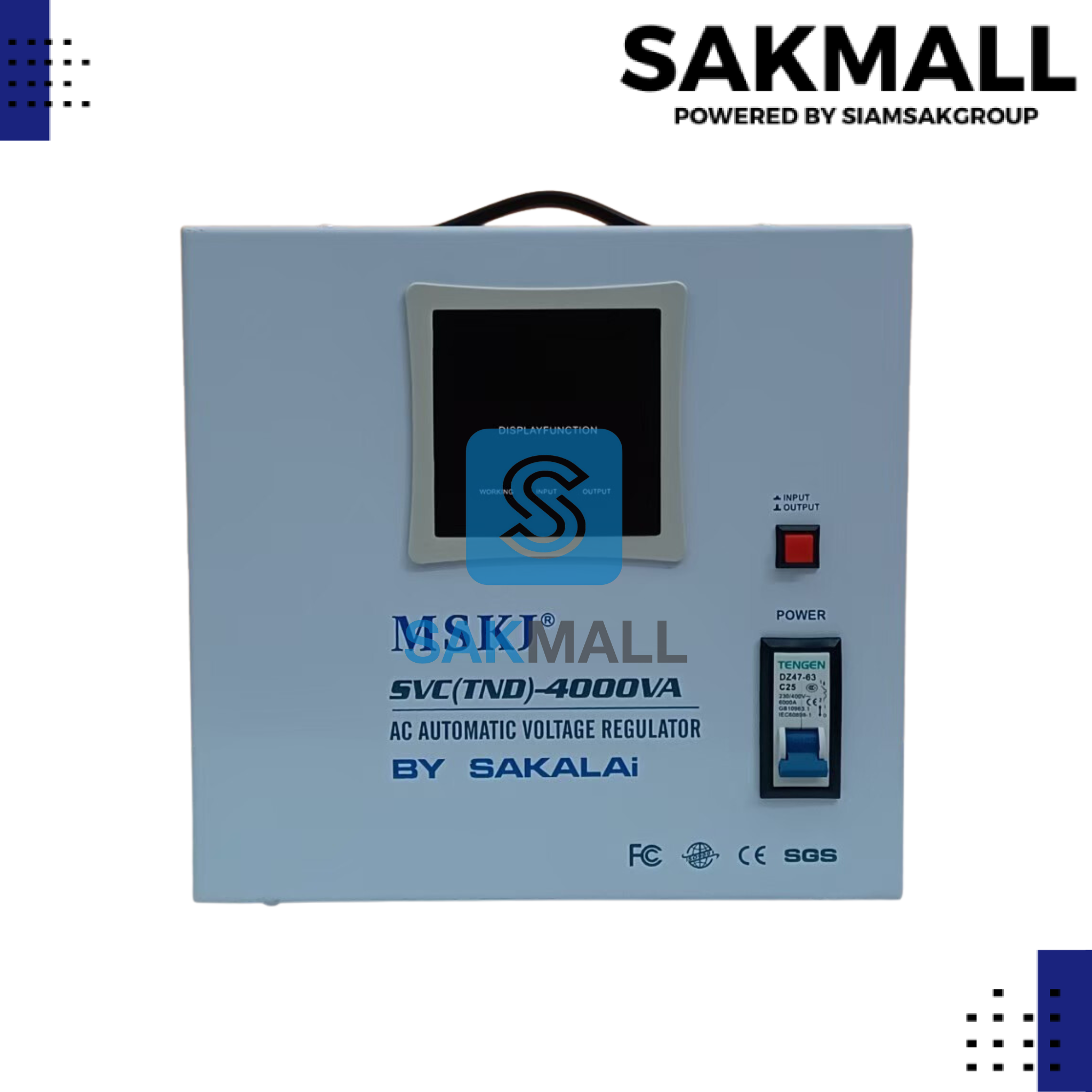 ตู้เพิ่มแรงดันไฟ MSKJ รุ่น SVC(TND)-4000 VA 220 v./Motor1HP