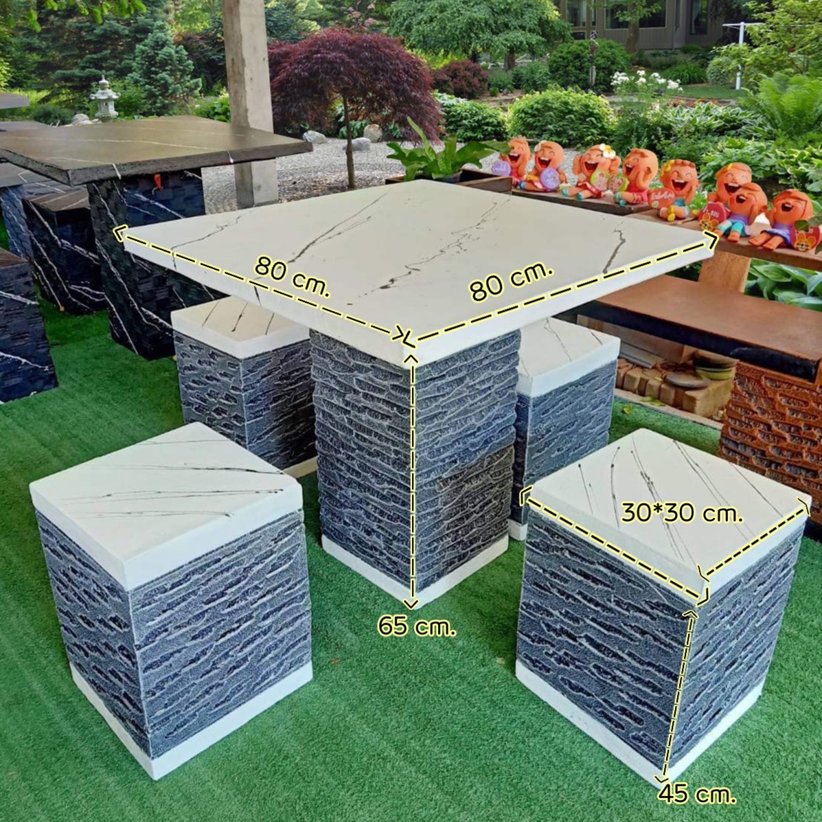 ชุดโต๊ะสนามกลางแจ้ง โต๊ะสนาม ชุด 4 ที่นั่ง เหมาะสำหรับวางในพื้นที่จำกัด แข็งแรงทนแดด ทนฝน S4