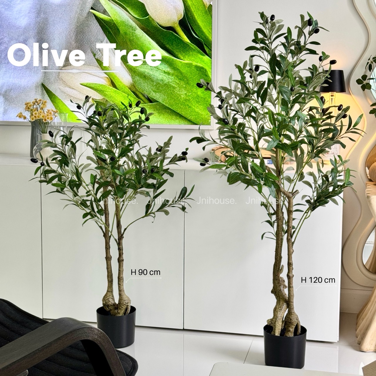 [พร้อมส่ง] Jnihouse : ต้นมะกอกปลอม Artificial Olive Tree (ลำต้นคู่)