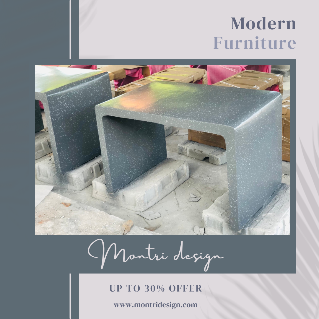 โต๊ะปูนซีเมนต์สไตล์ลอฟท์ รุ่น BigLoft Luxury 2023 ลายหินอ่อน สีเทาอ่อนเม็ดขาว ชุดโต๊ะลอฟ์ขขนาดใหญ่