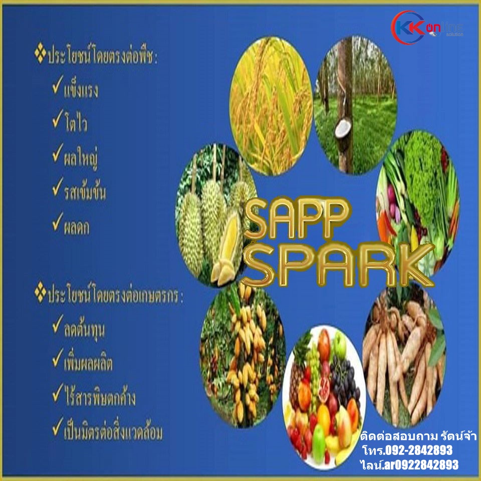 Sapp Spark Amino Innovation นวัตกรรม อะมิโนบำรุงพืซ อาหารสำหรับพืช ลดต้นทุน เพิ่มผลผลิต เป็นมิตรกับคน และสิ่งแวดล้อม