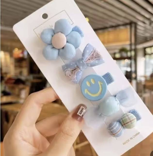 💗มาหยากิ๊ฟช้อป💗 กิ๊บติดผม 5 ชิ้น รูปหัวใจ โบว์ ขนาด 5 ซ.ม. คละสี น่ารัก สำหรับเด็กและ ผู้หญิงทั่วไป