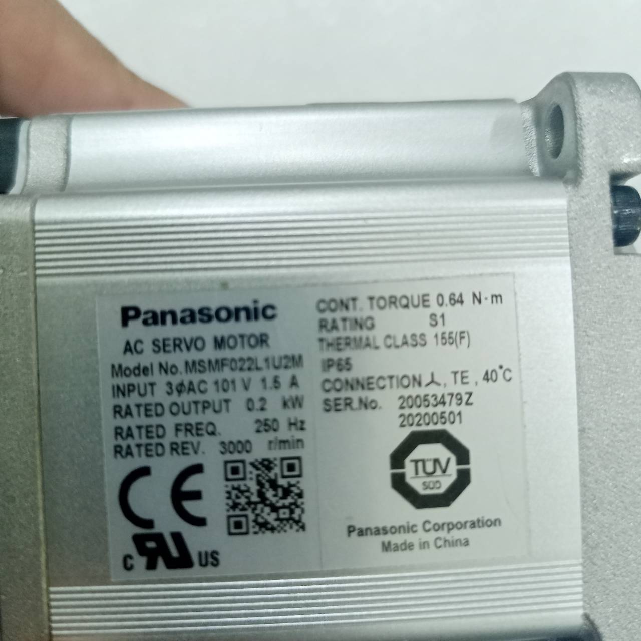 SERVO MOTOR " PANASONIC " MODEL : MSMF022L1U2M