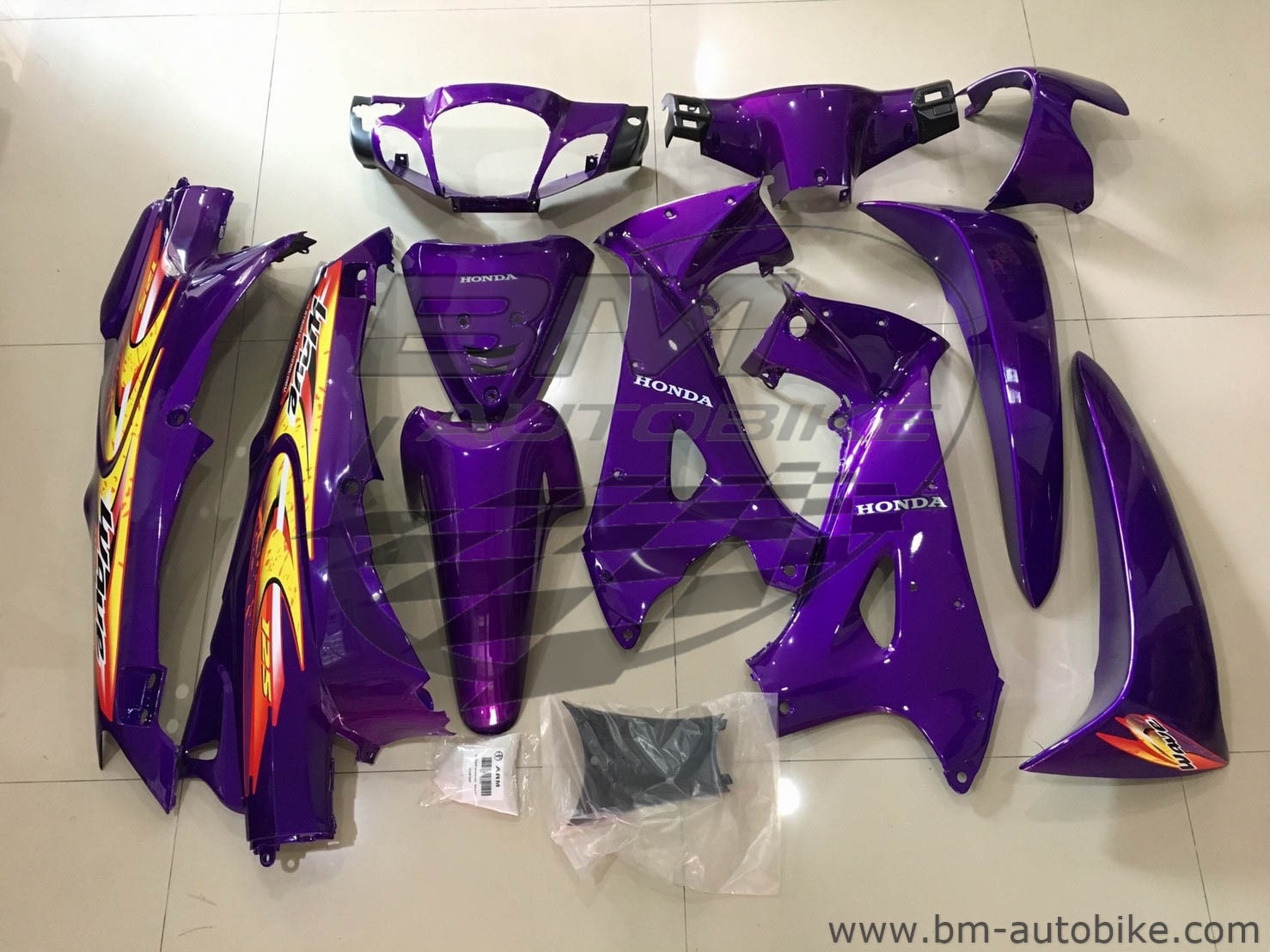 ชุดสี WAVE 125S + อกไก่ ม่วง20กุญแจกลม 4,500 กรัม