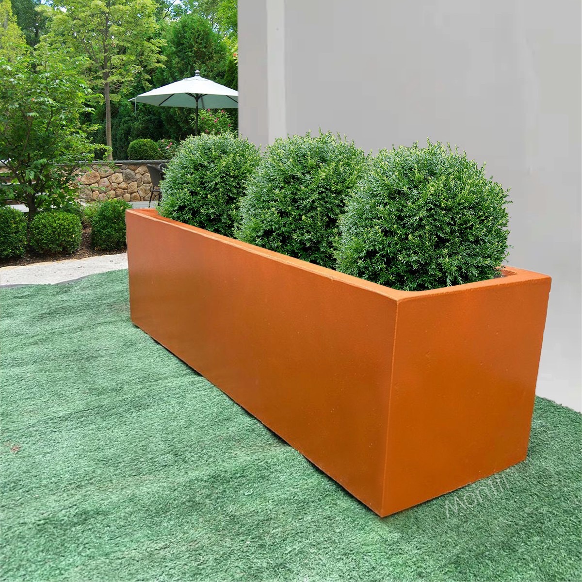 กระถางทรงรางยาว set 10 ใบ ลงสีคุณภาพพร้อมเคลือบเงาสามารถวางได้ทั้งกลางแจ้งและในร่ม ขนาด 30*100* cm. วัสดุเป็นปูน