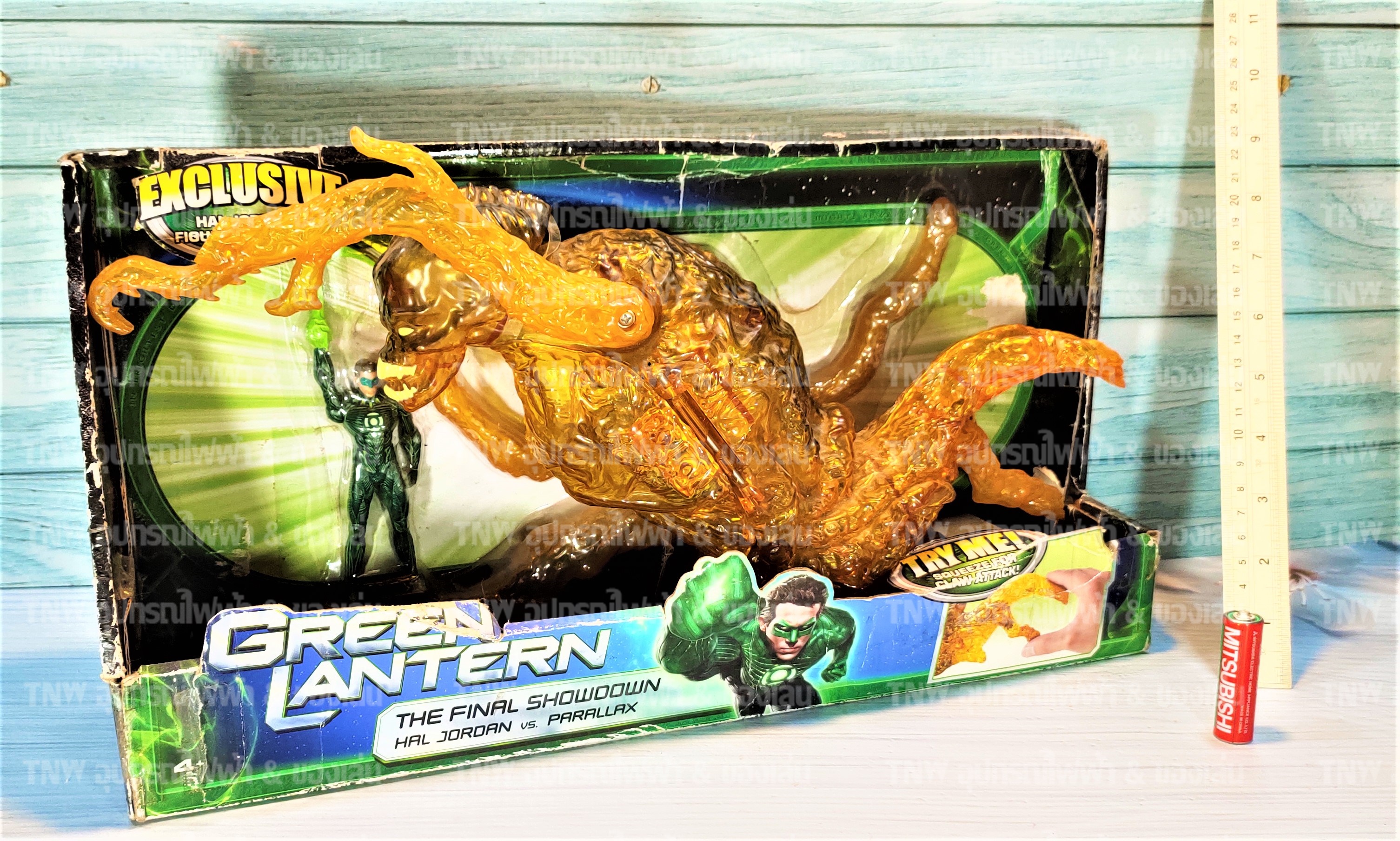 Green Lantern กรีนแลนเทริน ฮาล จอร์แดน และ พาราแล็ค งานของใหม่เก่าเก็บ เป็นงานโล๊ะจากห้าง ของแท้ลูกเล่น พาราแล็ค เมื่อบีบด้านท้าย จะมี ตะขอออกมา ตะครุบได้