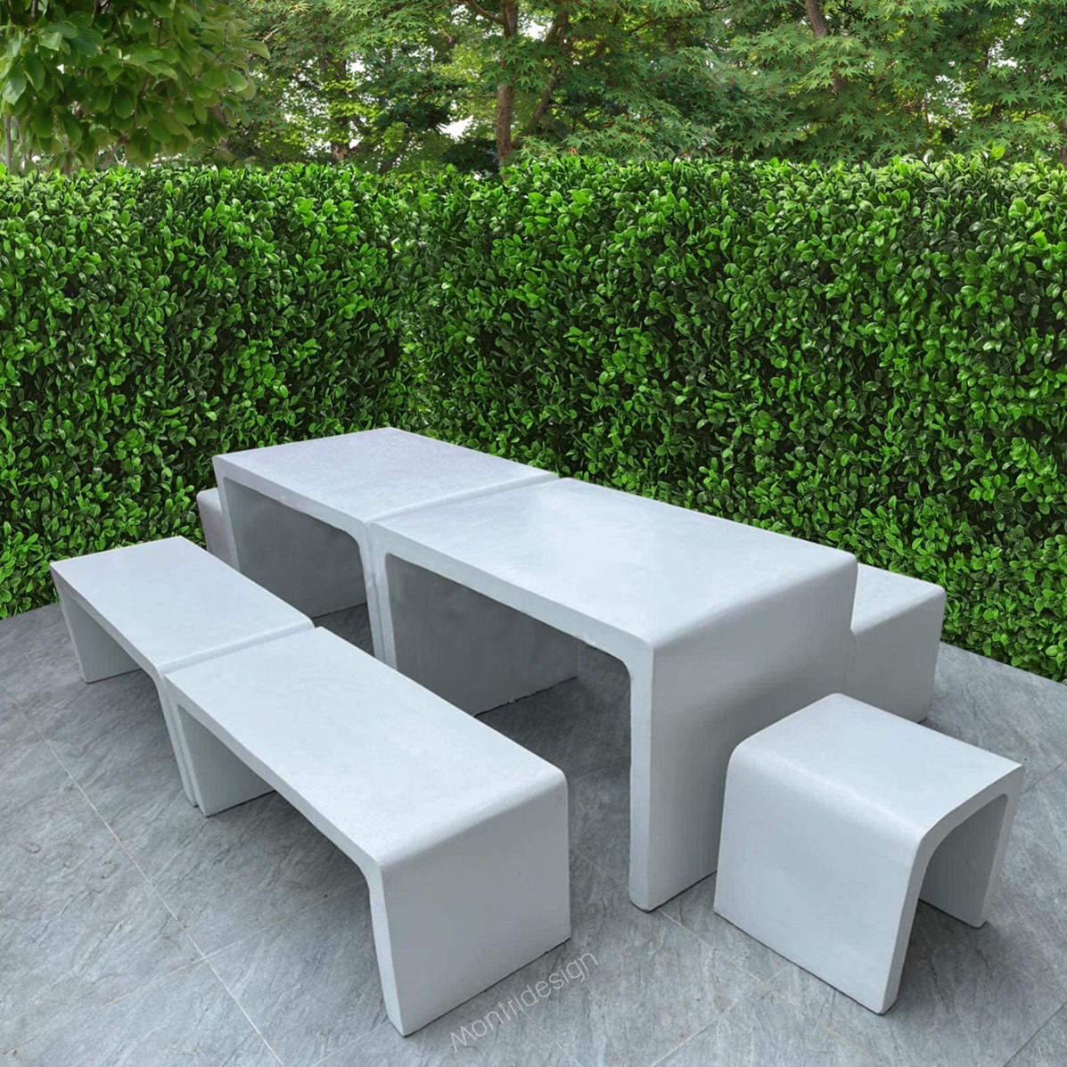 ชุดโต๊ะสนาม ปูนซีเมนต์สไตล์ลอฟท์ รุ่น Jumbo Loft สีขาวเงา โต๊ะลอฟท์ โต๊ะปูนเปลือย โต๊ะปุนลอฟท์ โปรค่าส่งพิเศษ (เป็นราคาสินค้ายังไม่รวมค่าส่ง)