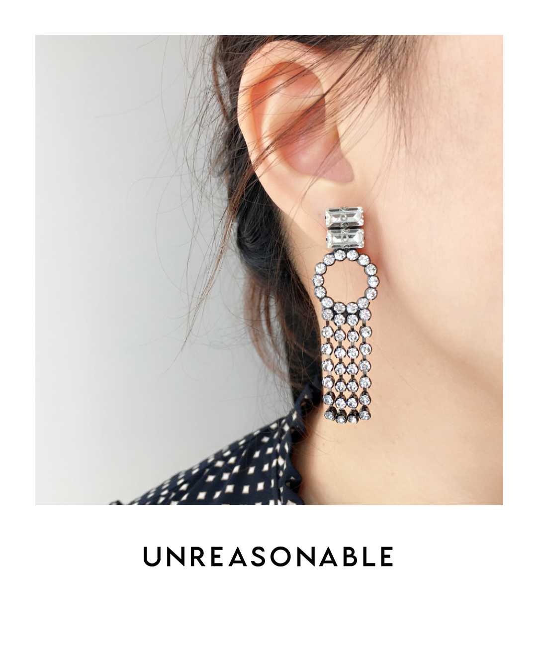 ต่างหู Crystal ต่างหูคลิป ต่างหูก้านเงินแท้ น้ำหนักเบา สวยใส่สบาย UA0747-01 Unreasonable Accessories