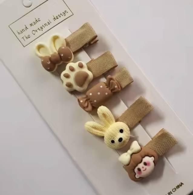 💗มาหยากิ๊ฟช้อป💗 กิ๊บติดผม 5 ชิ้น รูปหัวใจ โบว์ ขนาด 5 ซ.ม. คละสี น่ารัก สำหรับเด็กและ ผู้หญิงทั่วไป