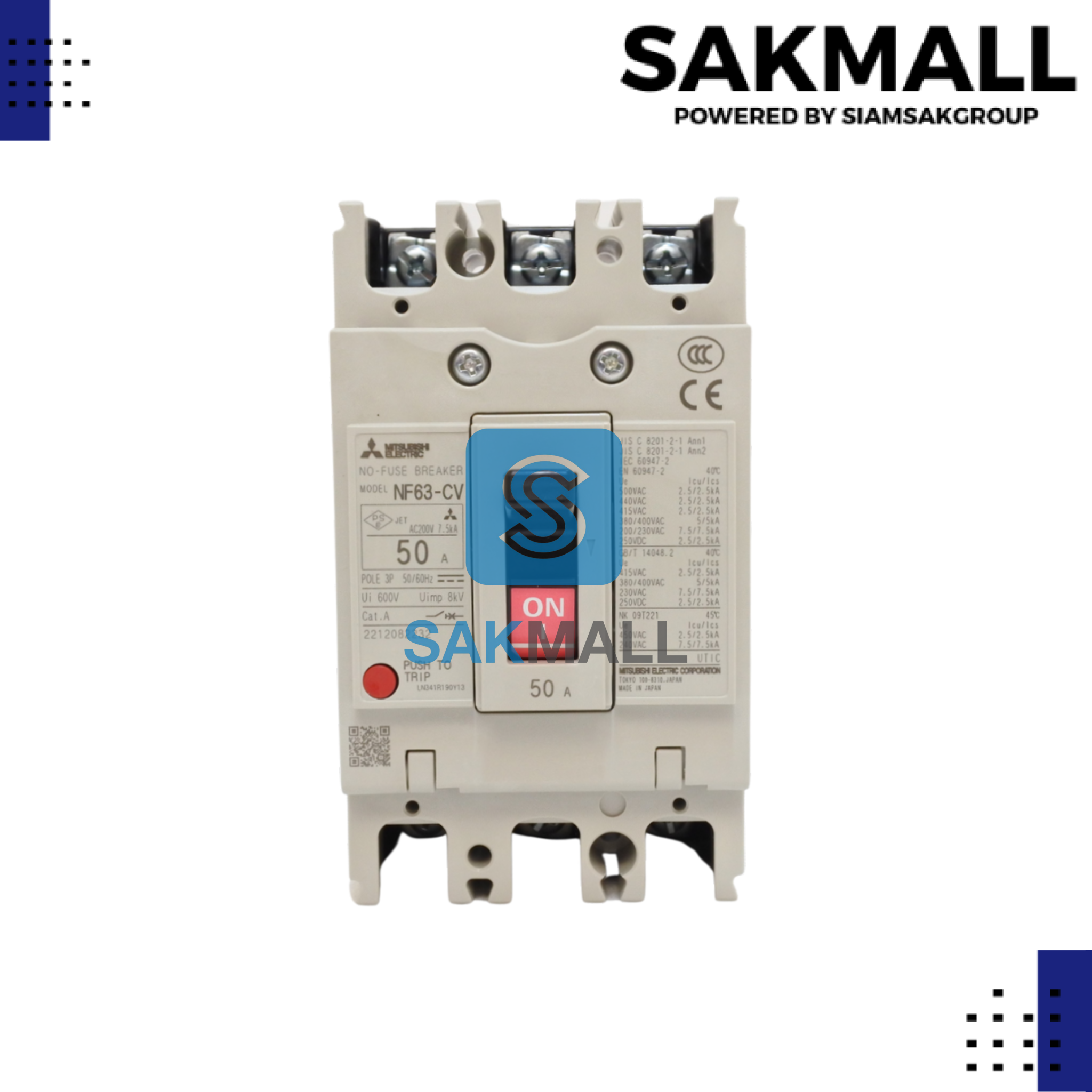 เบรคเกอร์มิตซูบิชิ NF63-CV 3P (50A)
