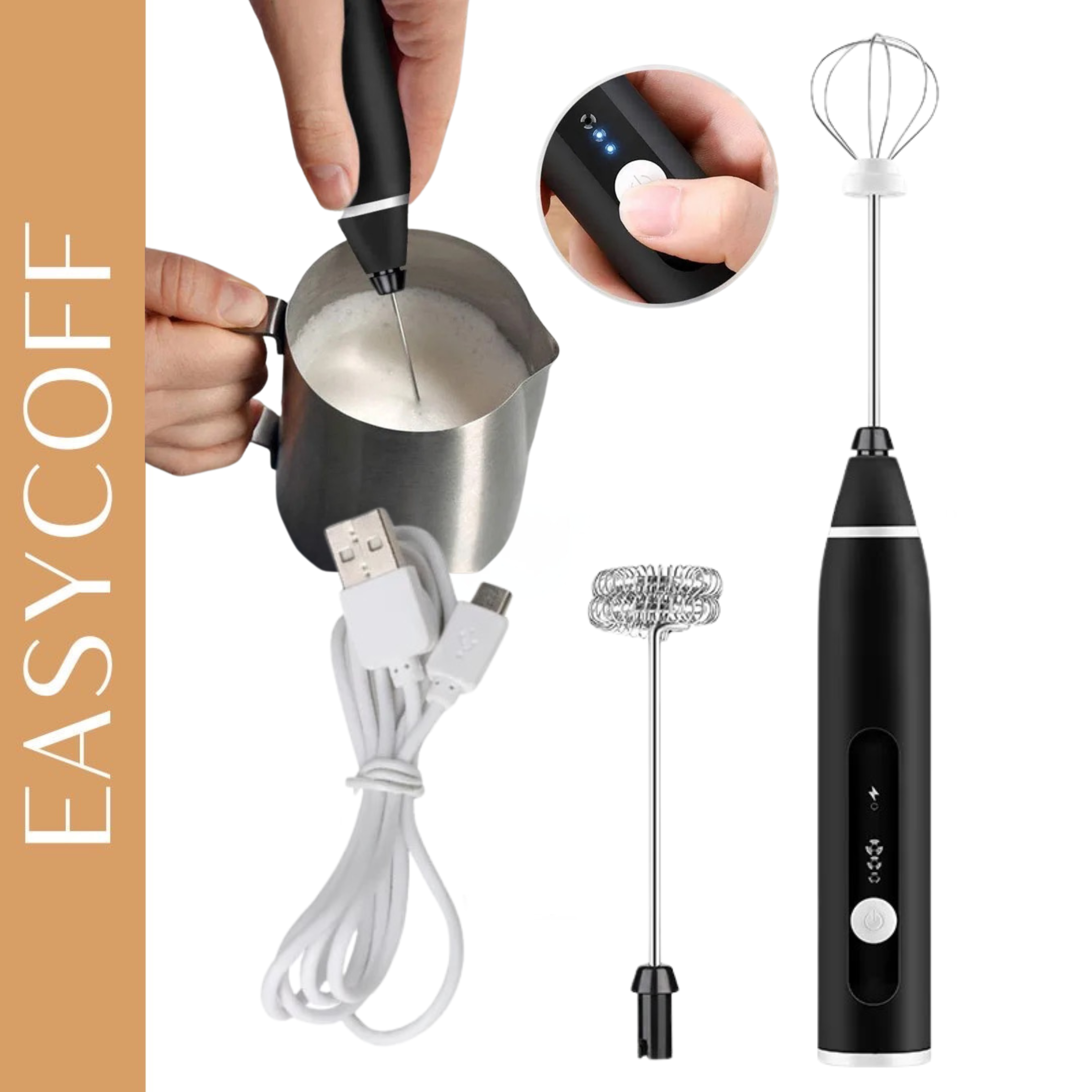 เครื่องตีฟองนม + แก้วสแตนเลส 350 ML