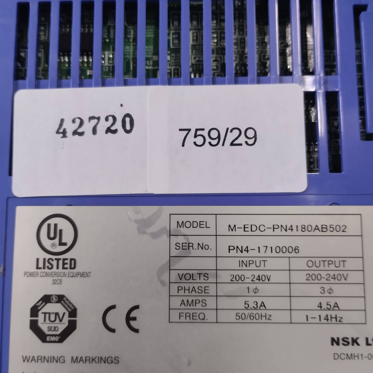 SERVO DRIVE " NSK " MODEL : M-EDC-PN4180AB502